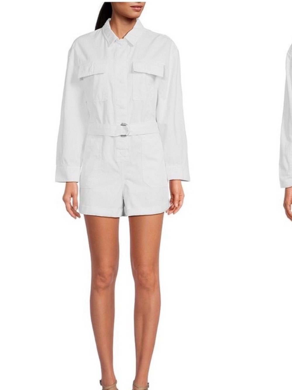 Gianni Bini Charlie Romper Women's White Utility Romper Jacket